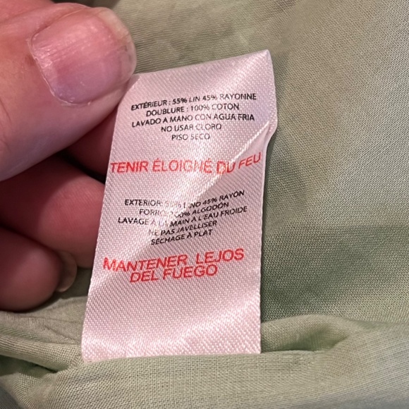 NWT Jason Wu Abstract Print Linen Blend Faux Wrap Midi Green & Pink Dress Size 4 - Picture 11 of 15